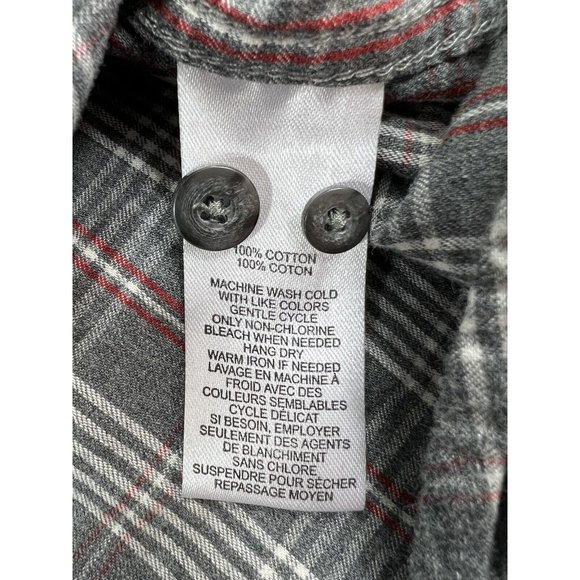 Untuckit Hazlitt Flannel Shirt Mens Large Slim Fit Gray Red Plaid Long Sleeve - Picture 8 of 14